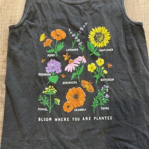 Floral Graphic Black Muscle Tee